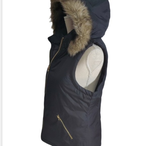 Gap Black Hooded Vest Size M - Picture 4 of 8
